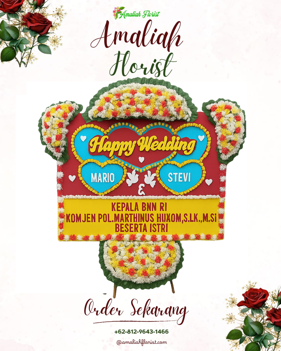 Papan Bunga Pernikahan Megamendung